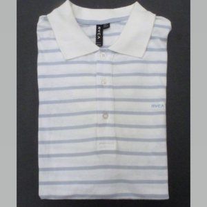 RCVA M White with Blue Stripes Men's Polo Shirt